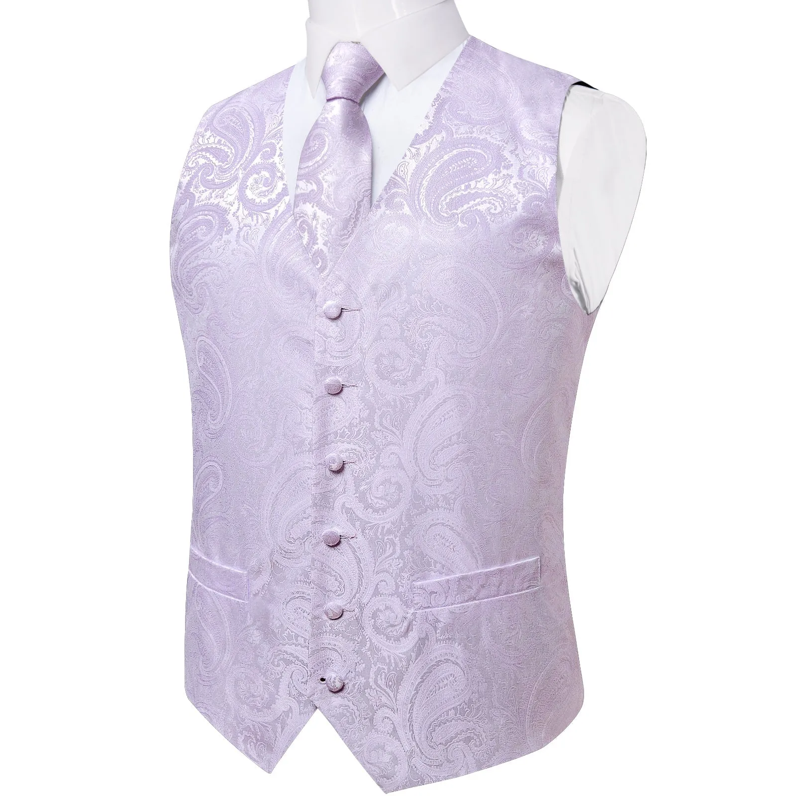 Thistle Purple Paisley Men's Vest Tie Set sold by Ties2You product image thumbnail 3