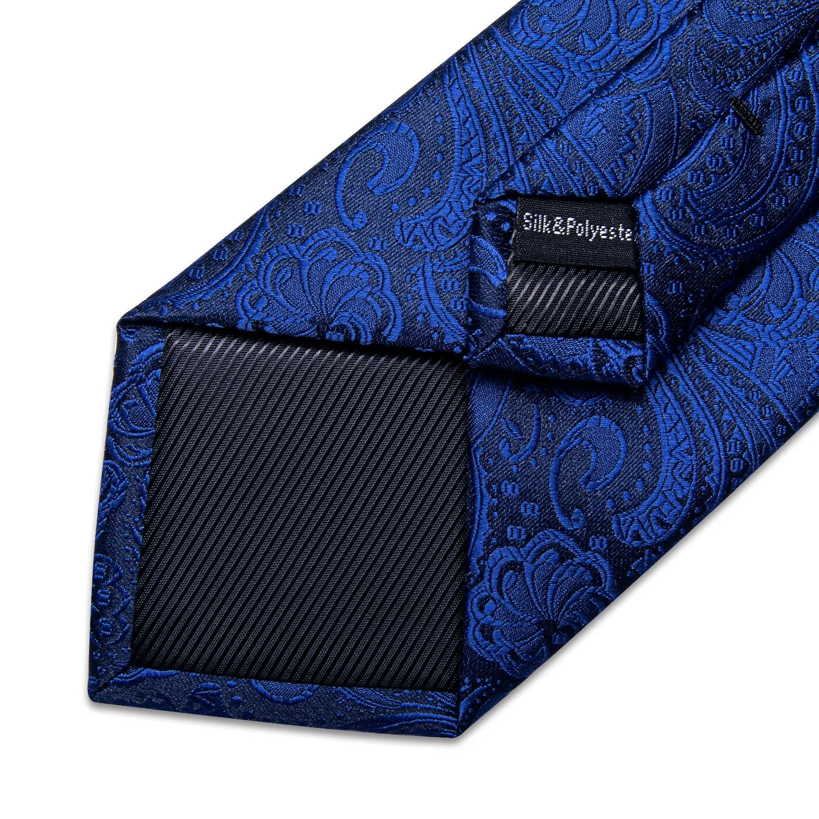 Ties2you Navy Blue Necktie for Men Paisley Formal Tie Handkerchief Cufflinks Set sold by Ties2You product image thumbnail 5