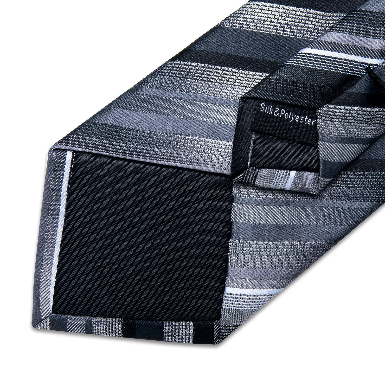 Ties2you Grey Necktie Men's Striped Tie Pocket Square Cufflinks Set Business sold by Ties2You product image thumbnail 5