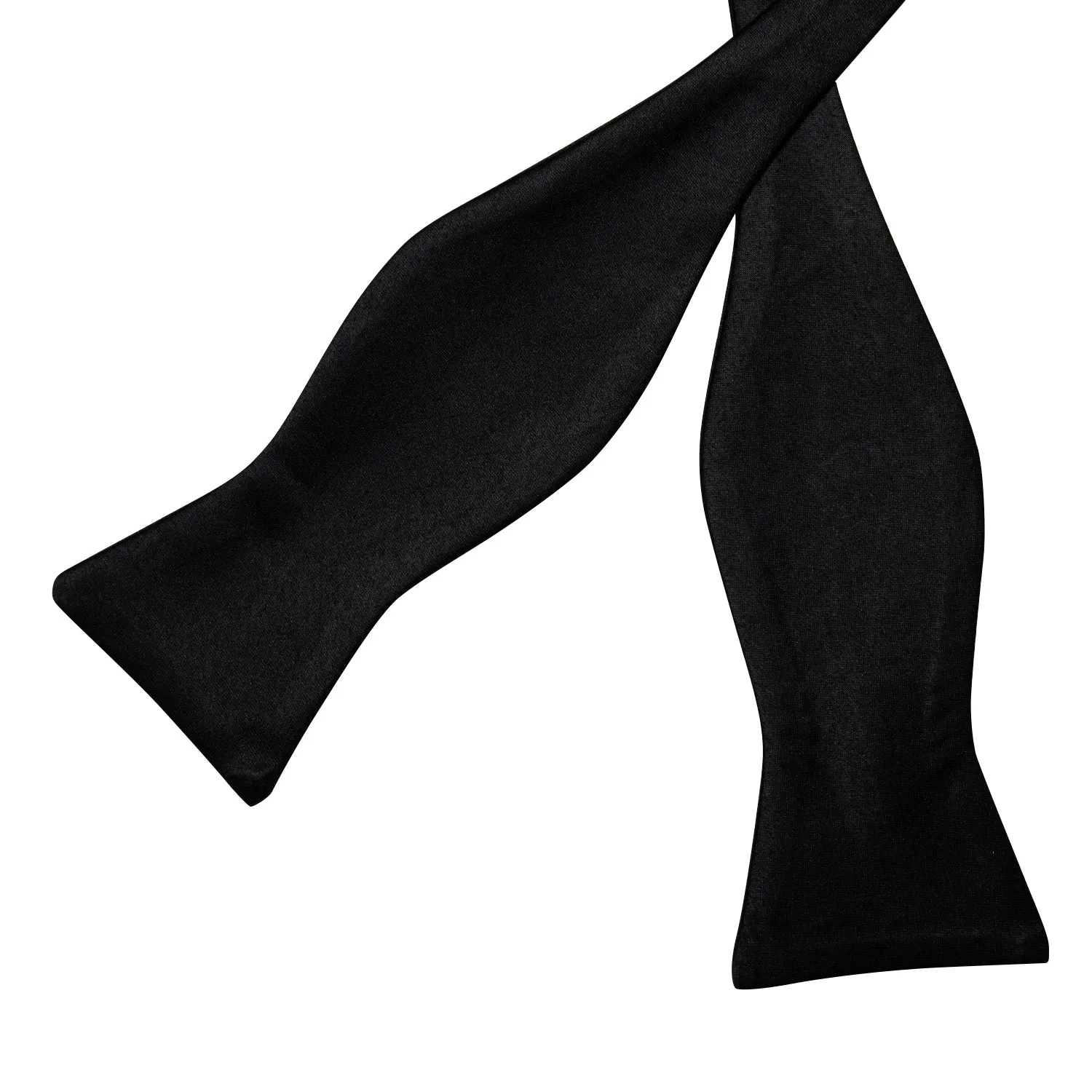 Ties2you Black Solid Tuxedo Bow Tie Self-tie Bowtie Pocket Square Cufflinks Set for Men Dress sold by Ties2You product image thumbnail 3