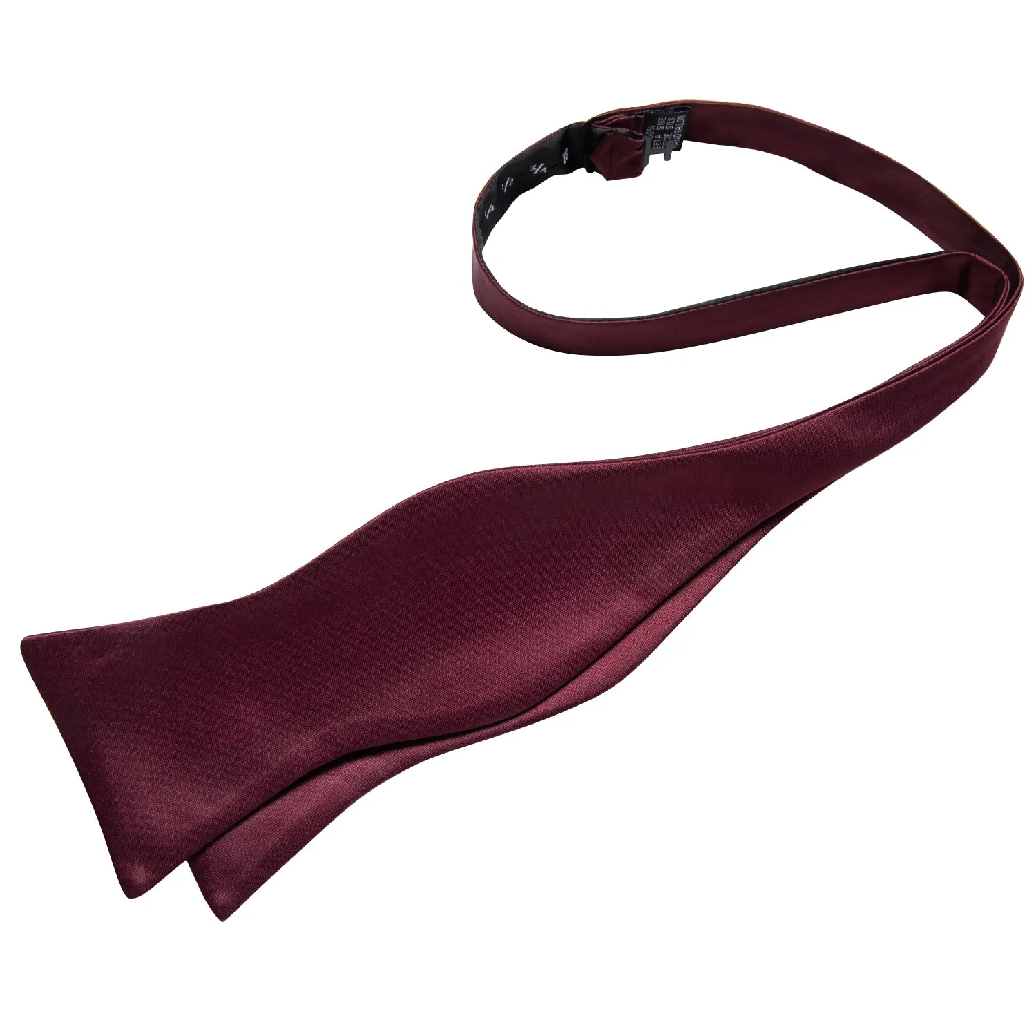Ties2you Mens Burgundy Self-tie Bowtie Solid Wedding Dress Bow Tie Pocket Square Cufflinks Set sold by Ties2You product image thumbnail 3