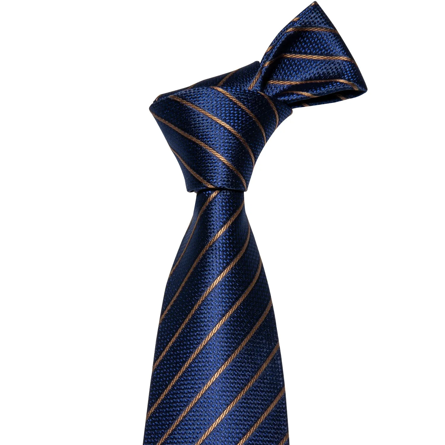 Ties2you Navy Blue Striped Tie Silk Men's Pinstripe Necktie Hanky Cufflinks Set Classic Formal sold by Ties2You product image thumbnail 5