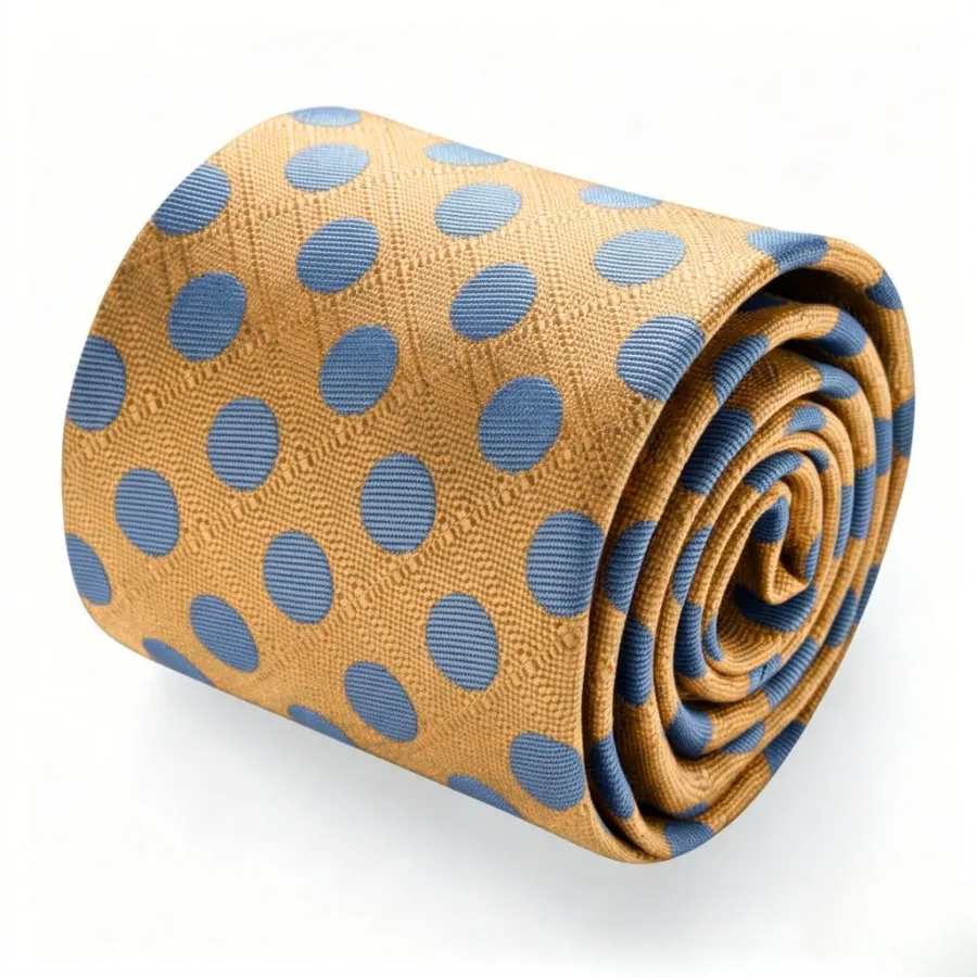 Ties2you Polka Dot Tie Men's Orange Necktie Pocket Square Cufflinks Set sold by Ties2You product image thumbnail 2
