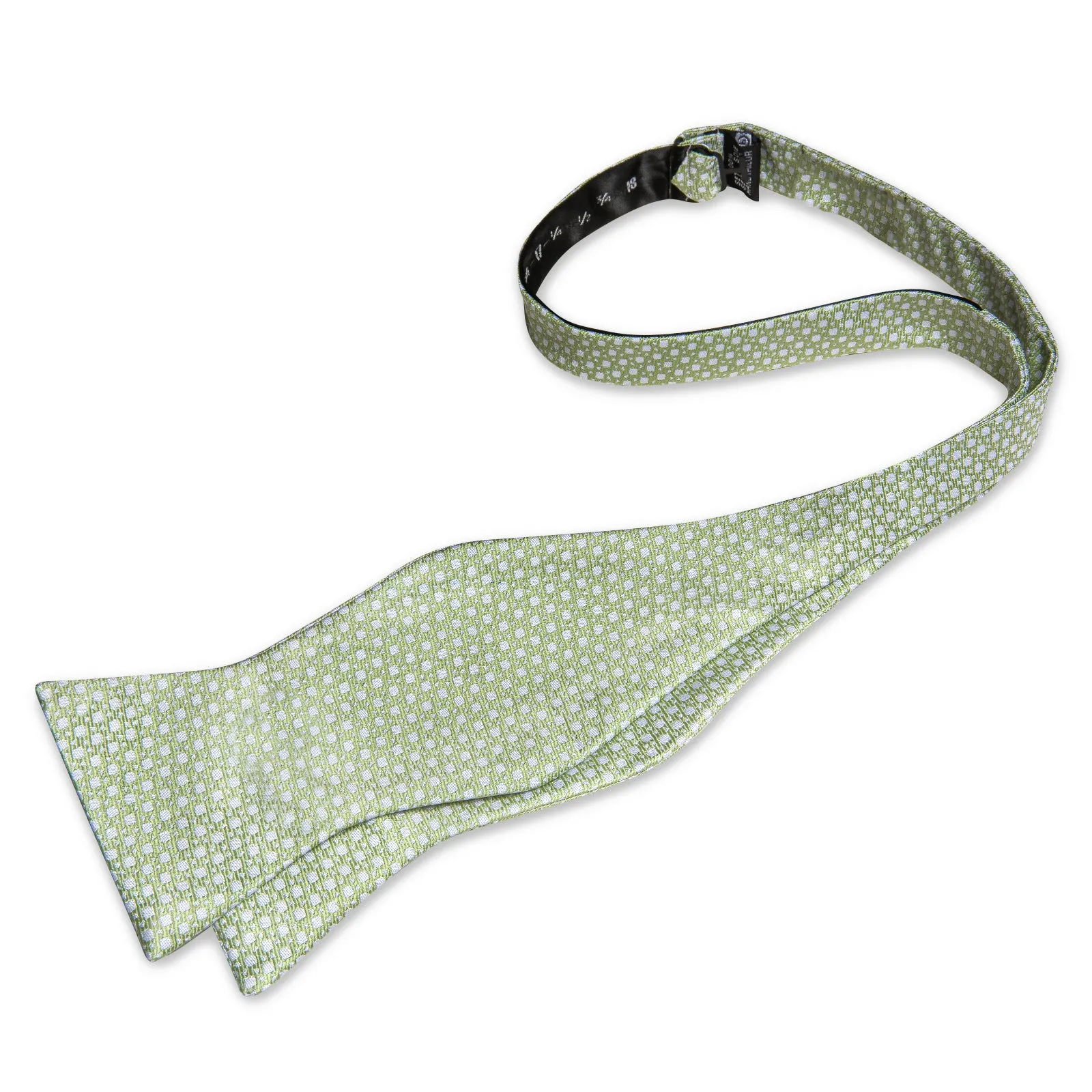 Ties2you Sage Green Geometric Bow Tie for Men Self-tie Wedding Bowtie Hanky Cufflinks Set sold by Ties2You product image thumbnail 3
