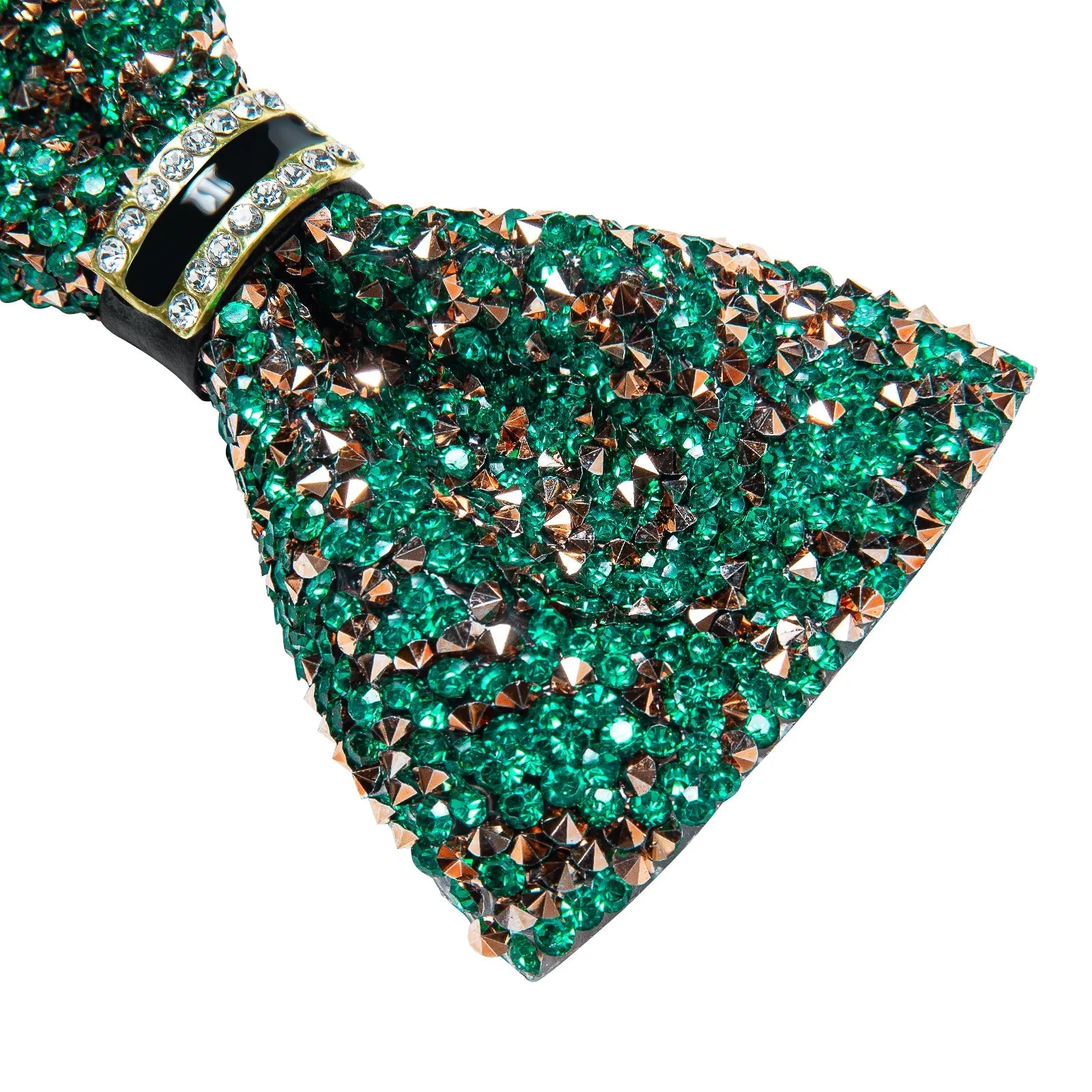 Ties2you Emerald Green Rhinestone Bow Tie for Men Pre-tied Tuxedo Bowtie Party Wedding Prom sold by Ties2You product image thumbnail 2