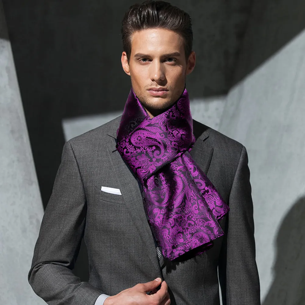 Shinning Purple Paisley Men's Silk Scarf Necktie Set sold by Ties2You product image thumbnail 3