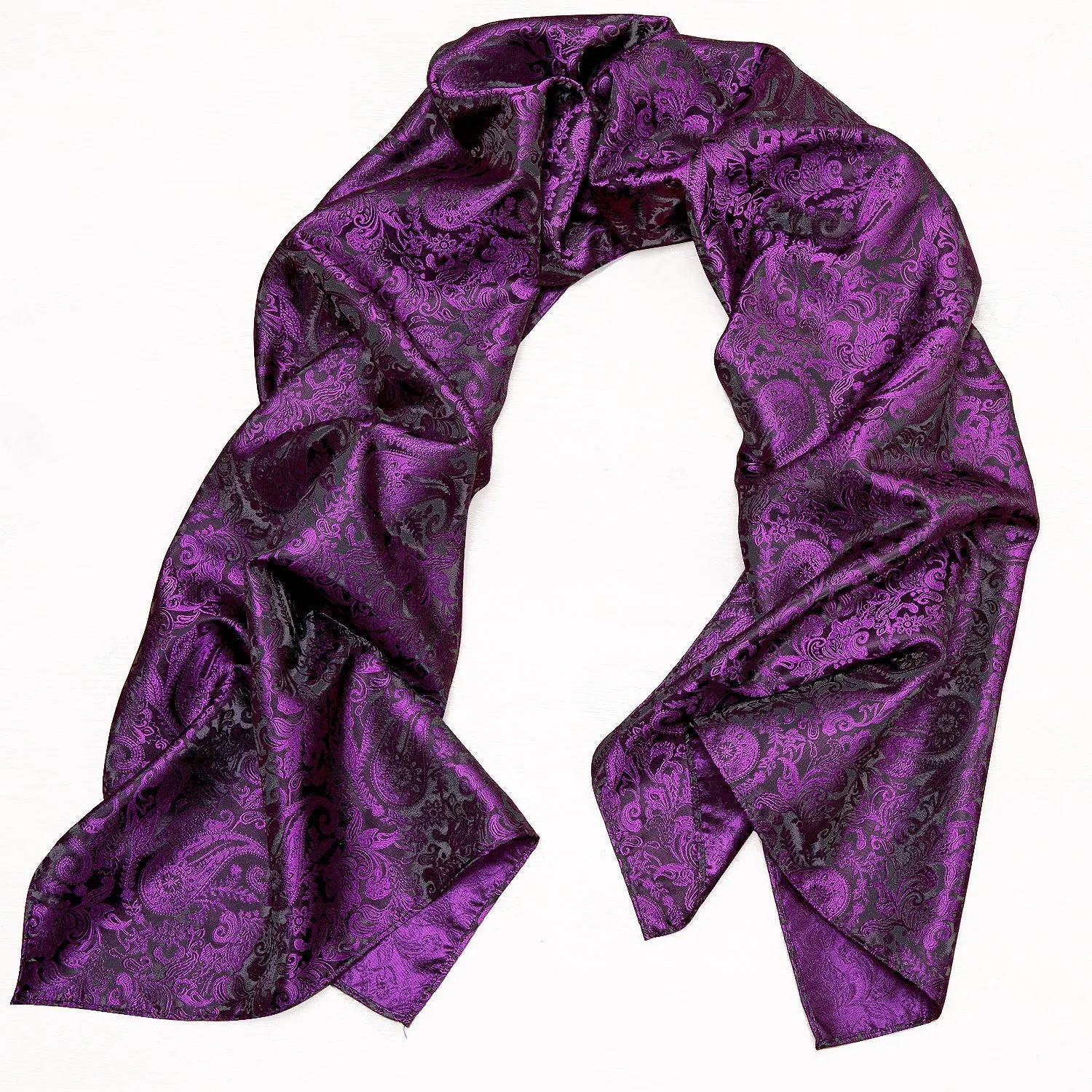 Shinning Purple Paisley Men's Silk Scarf Necktie Set sold by Ties2You product image thumbnail 4