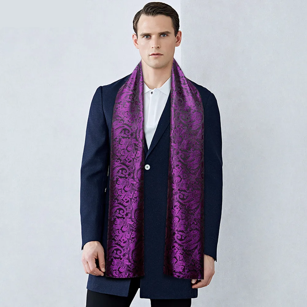 Shinning Purple Paisley Men's Silk Scarf Necktie Set sold by Ties2You product image thumbnail 2