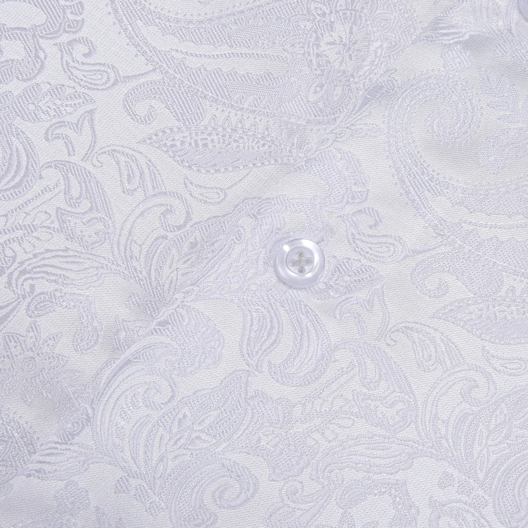 White Paisley Silk Men's Long Sleeve Shirt sold by Ties2You product image thumbnail 4