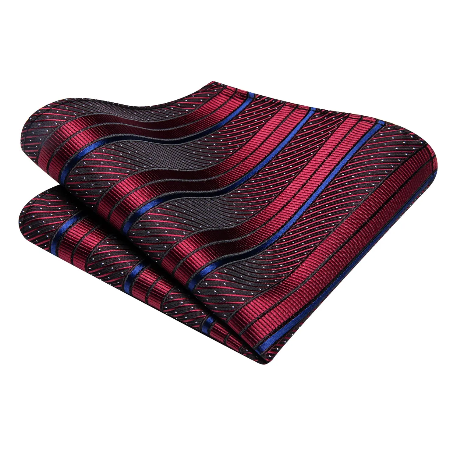 Ties2you Red Striped 70 Inch Necktie Silk Mens Extra Long Tie Handkerchief Set for Business Formal sold by Ties2You product image thumbnail 5