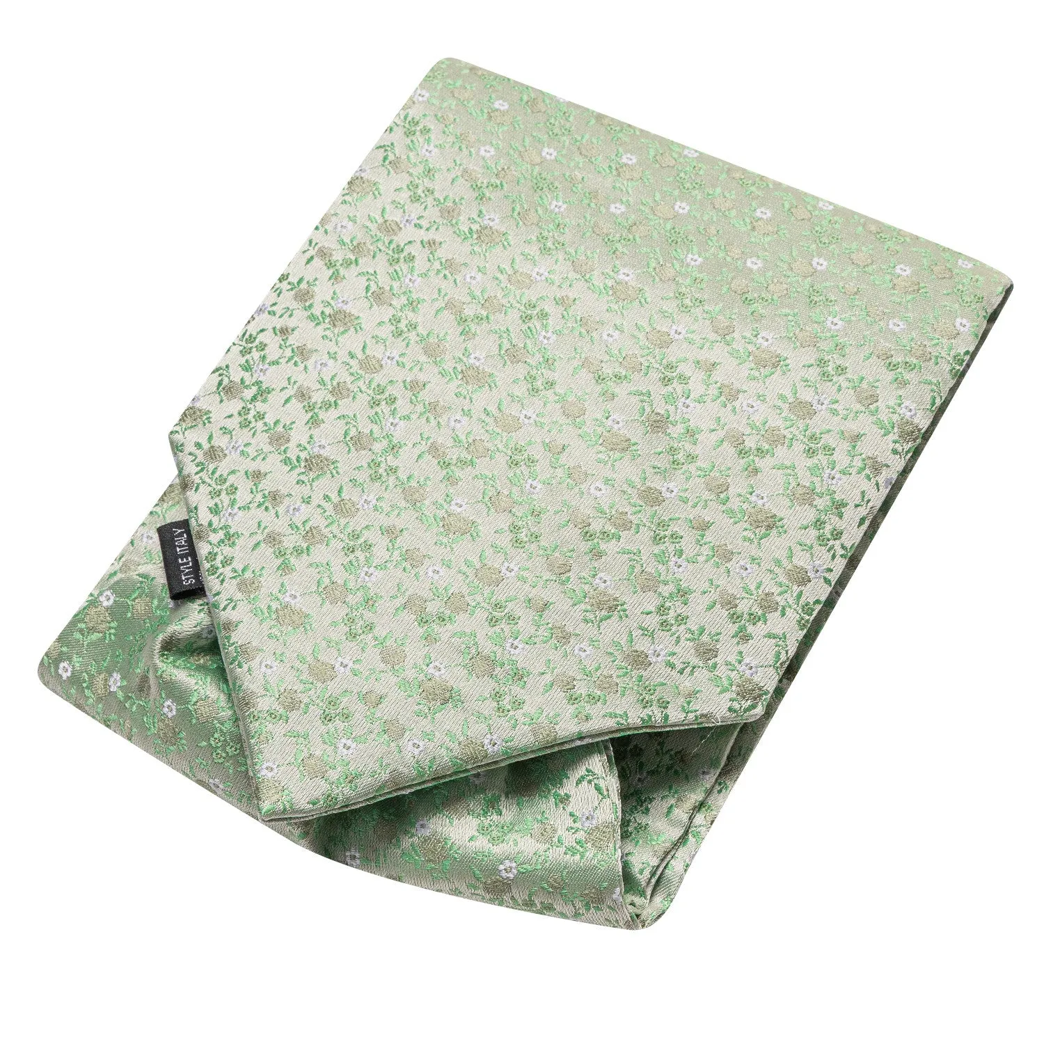 Ties2you Floral Sage Green Cravat Tie Casual Ascot Self Tie Handkerchief Cufflinks Set sold by Ties2You product image thumbnail 4