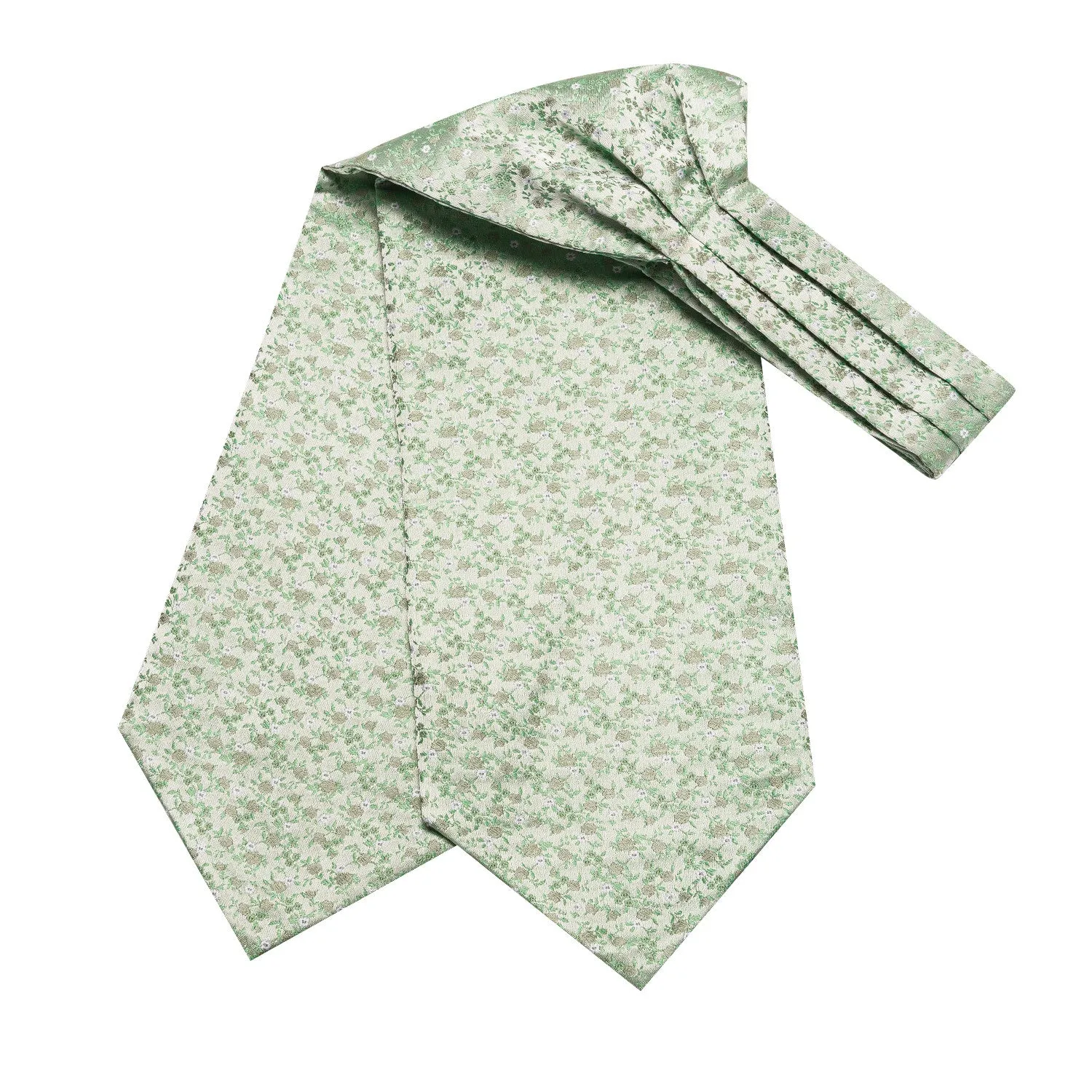 Ties2you Floral Sage Green Cravat Tie Casual Ascot Self Tie Handkerchief Cufflinks Set sold by Ties2You product image thumbnail 5