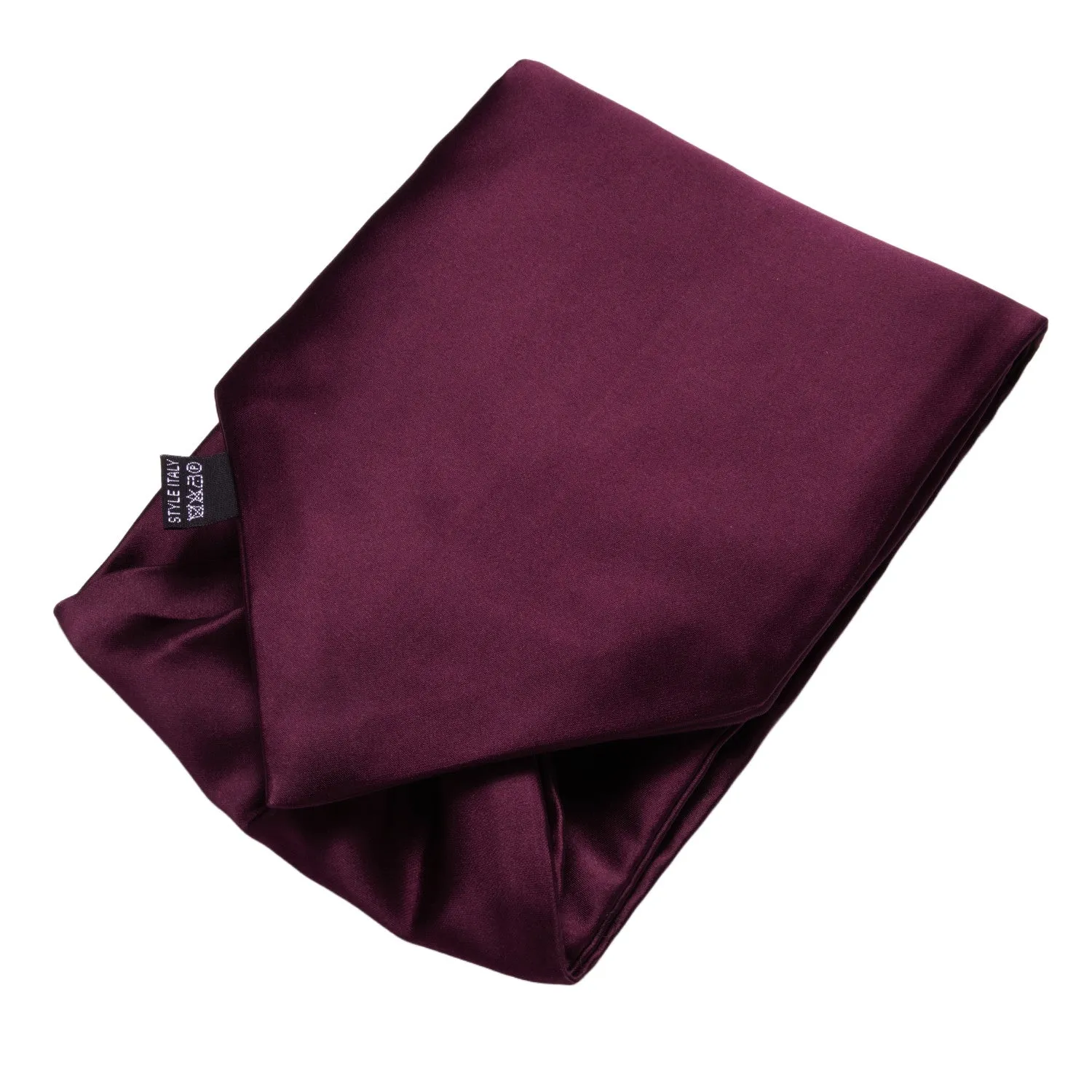 Ties2you Maroon Cravat Tie Men's Solid Ascot Necktie Pocket Square Cufflinks Set for Wedding sold by Ties2You product image thumbnail 4