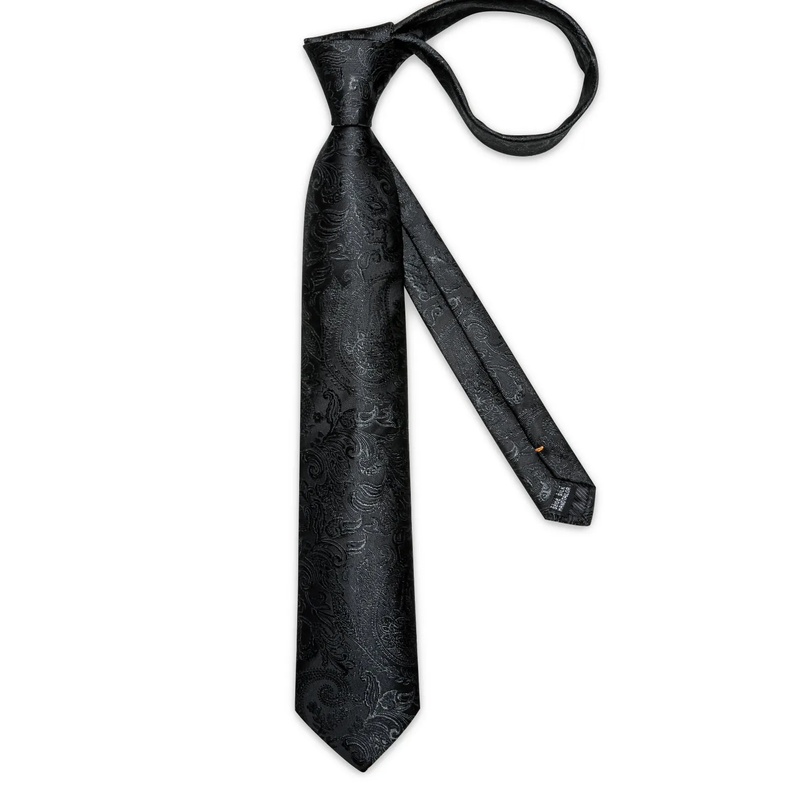 Ties2you Black Silk Necktie for Formal Jacquard Silk Men's Paisley Tie Hanky Cufflinks Set sold by Ties2You product image thumbnail 3