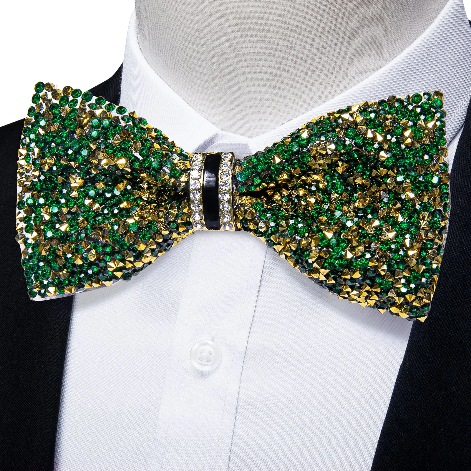 INSIDER DEAL Rhinestones Green Bow Tie Pre-Tied Wedding Party Tuxedo Bowtie for Men sold by Ties2You