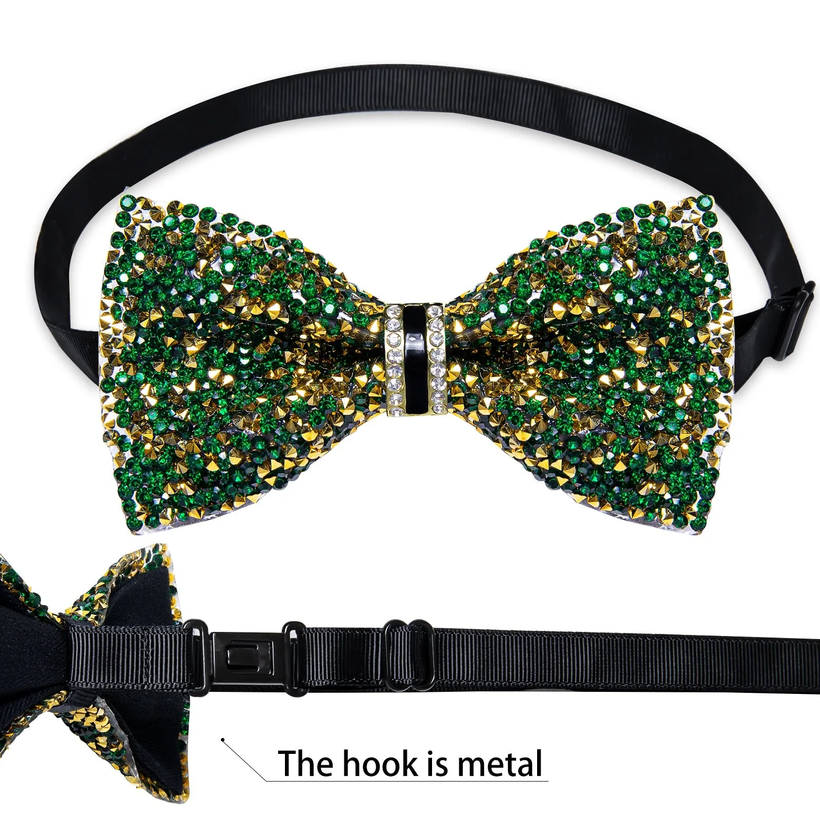 INSIDER DEAL Rhinestones Green Bow Tie Pre-Tied Wedding Party Tuxedo Bowtie for Men sold by Ties2You product image thumbnail 5