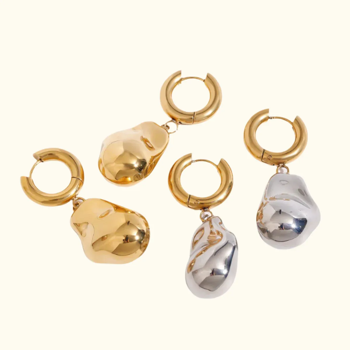 Abstract Teardrop Dangle Gold sold by Elleexist product image thumbnail 2