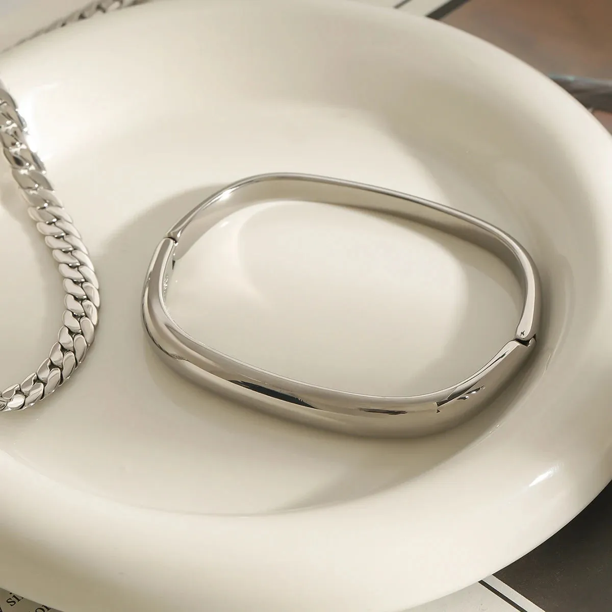 Silver Minimalist Bangle sold by Elleexist product image thumbnail 5