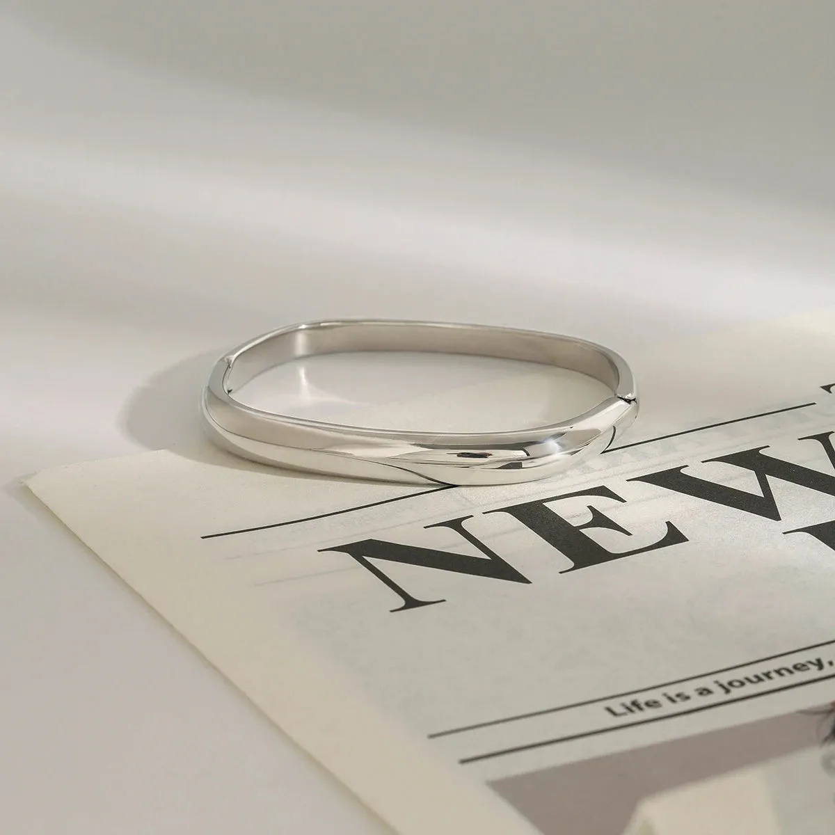 Silver Minimalist Bangle sold by Elleexist product image thumbnail 4