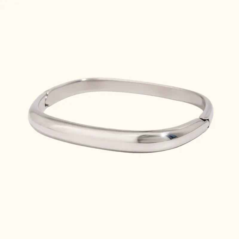 Silver Minimalist Bangle sold by Elleexist