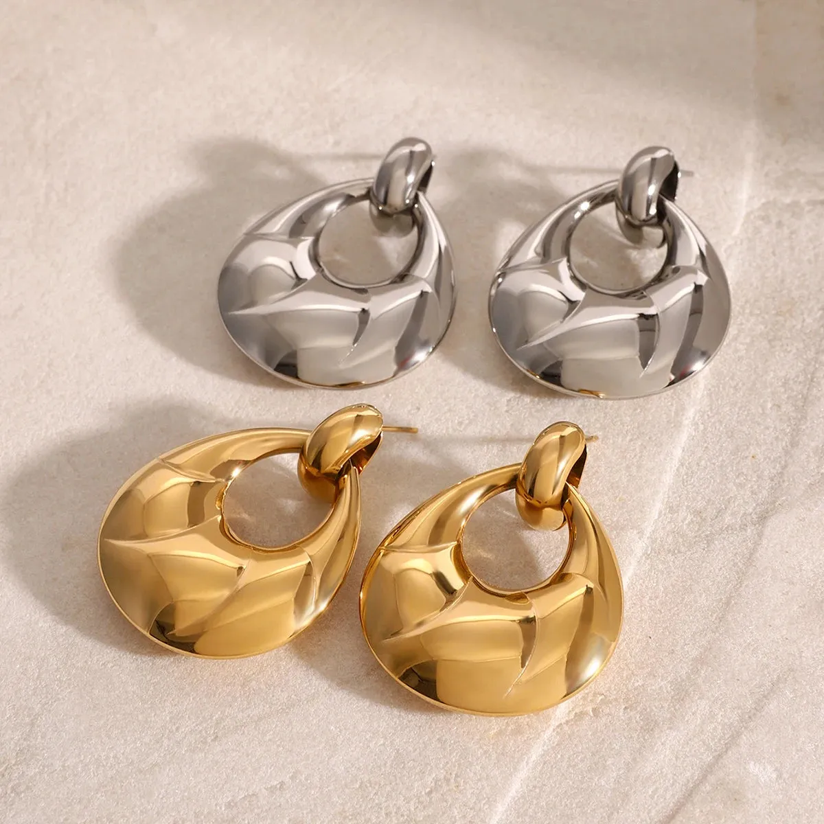 Dual-Tone Teardrop Earrings sold by Elleexist product image thumbnail 3
