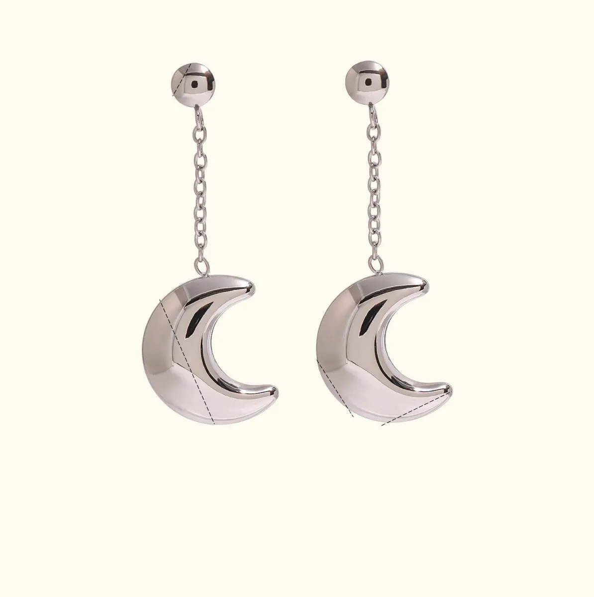 Crescent Moon Dangle Earrings sold by Elleexist