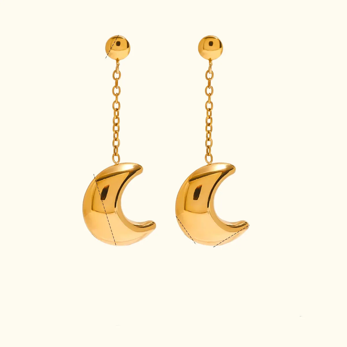 Crescent Moon Dangle Earrings sold by Elleexist product image thumbnail 2