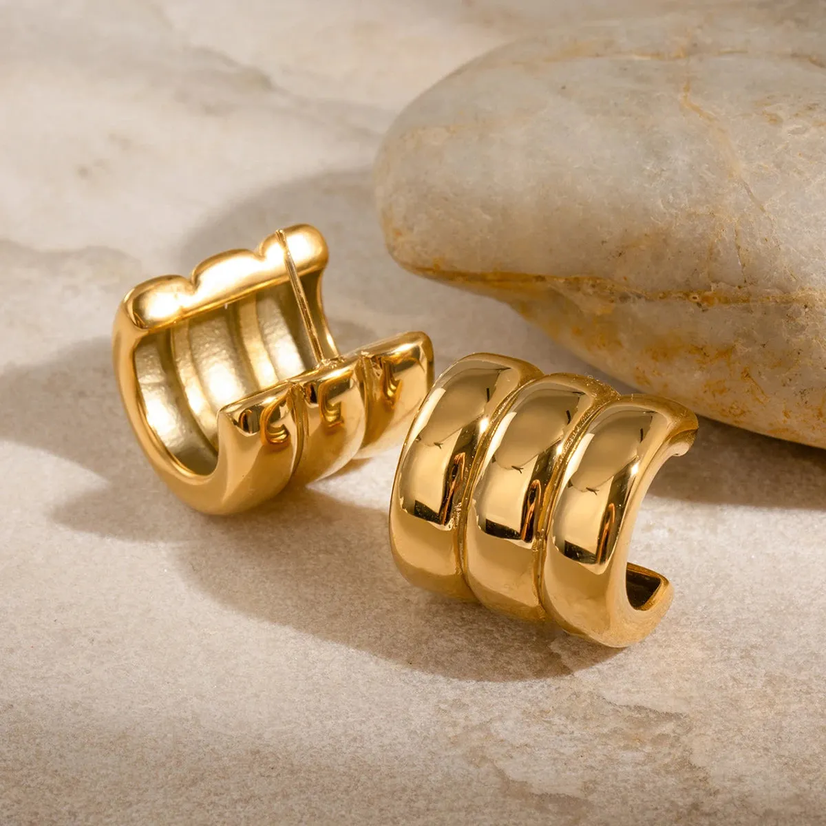 Rectangular Textured Earrings sold by Elleexist product image thumbnail 4