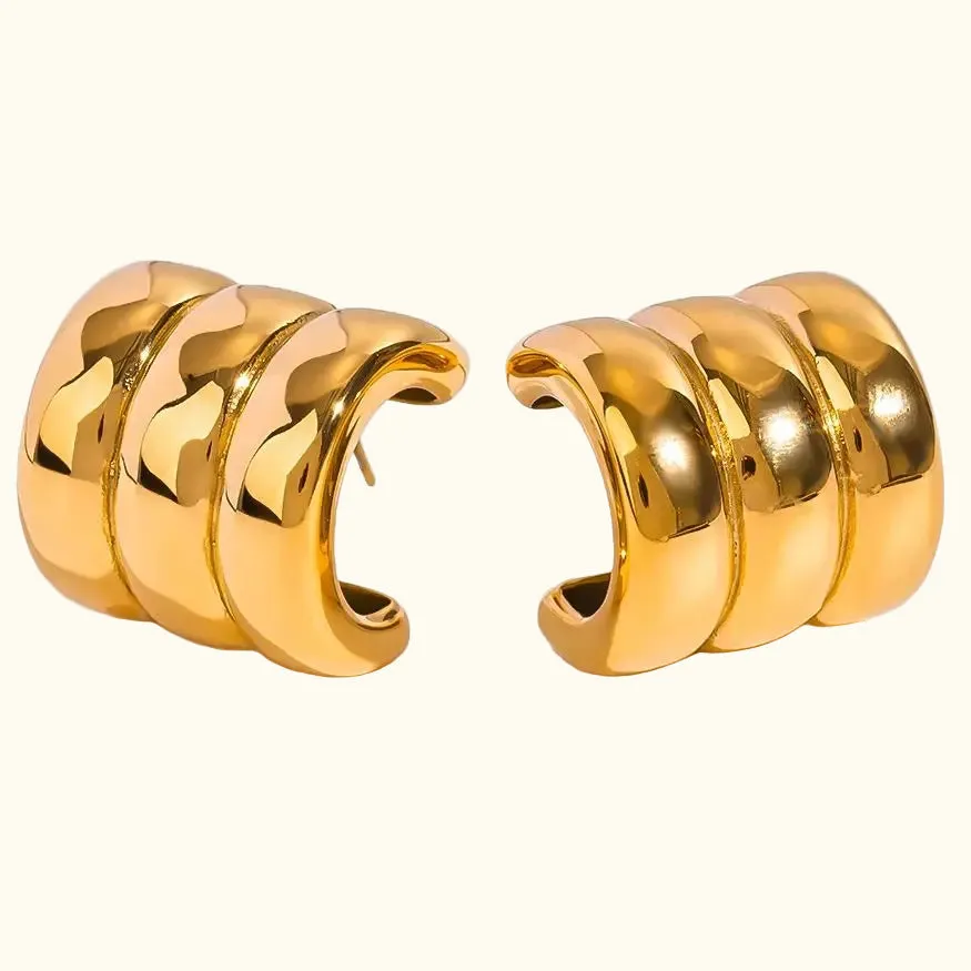 Rectangular Textured Earrings sold by Elleexist