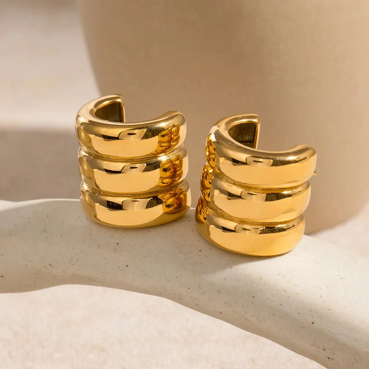 Rectangular Textured Earrings sold by Elleexist product image thumbnail 3