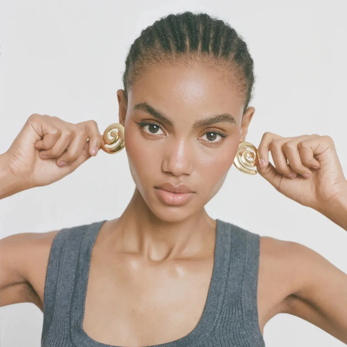 Gold Spiral Swirl Earrings sold by Elleexist product image thumbnail 3