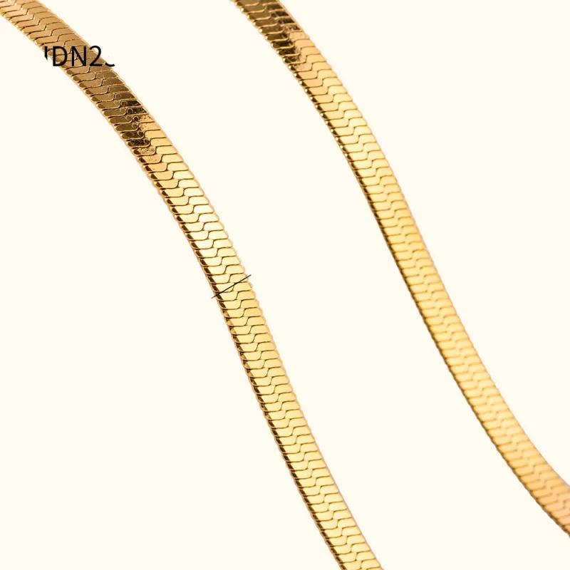 Sleek Herringbone Chain Necklace sold by Elleexist