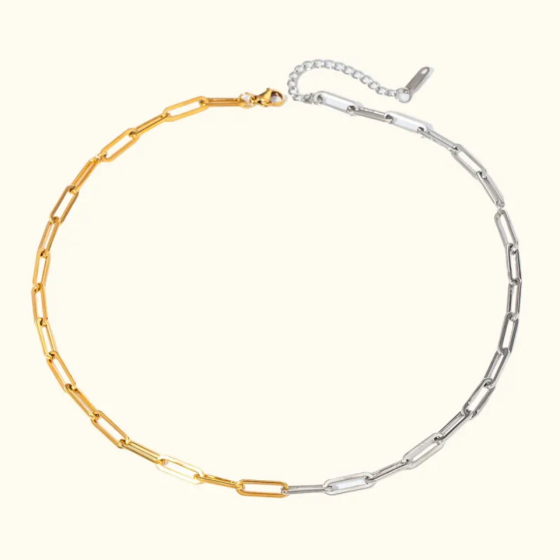 Dual-Tone Link Chain Choker sold by Elleexist