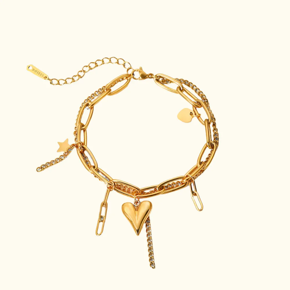 Linked Heart Bracelet sold by Elleexist