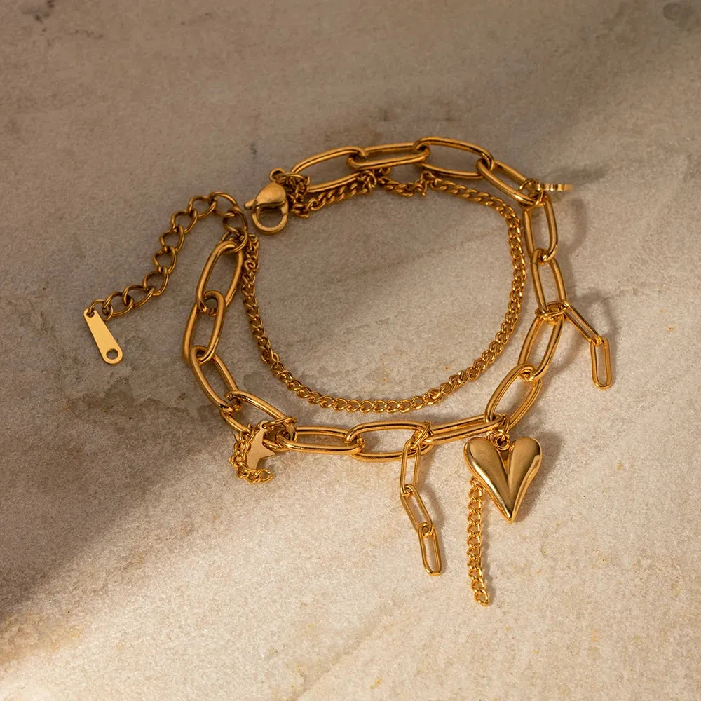 Linked Heart Bracelet sold by Elleexist product image thumbnail 2