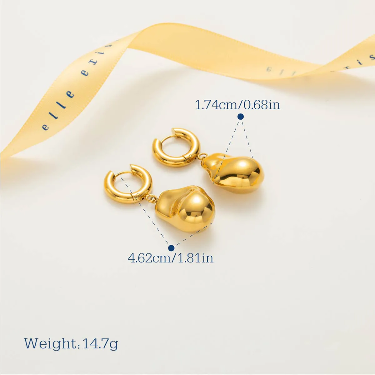 Abstract Teardrop Dangle Gold sold by Elleexist product image thumbnail 2