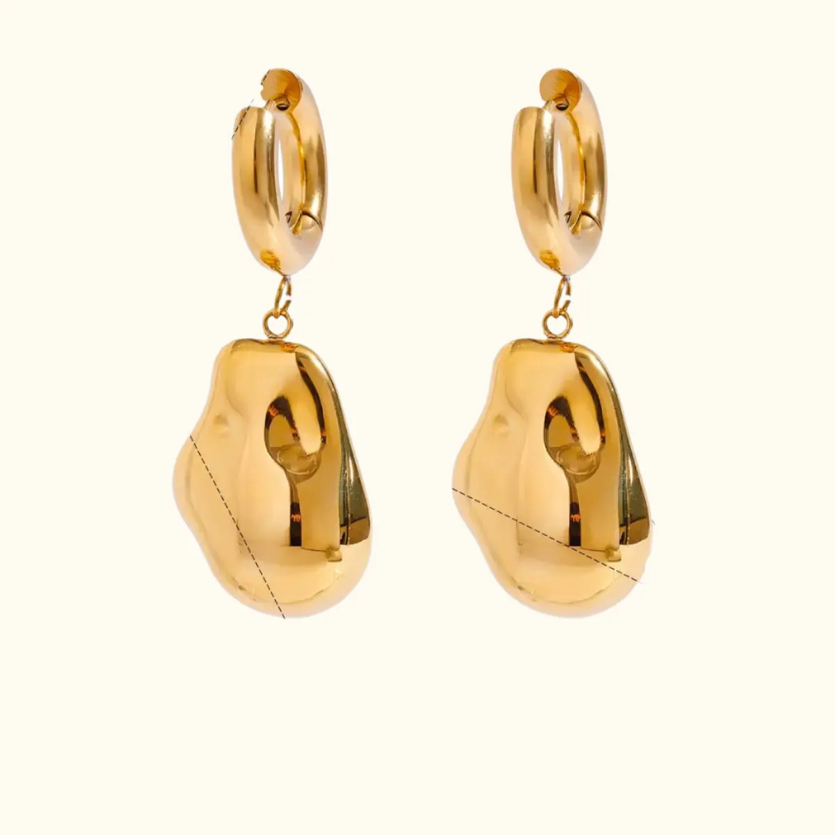 Abstract Teardrop Dangle Gold sold by Elleexist