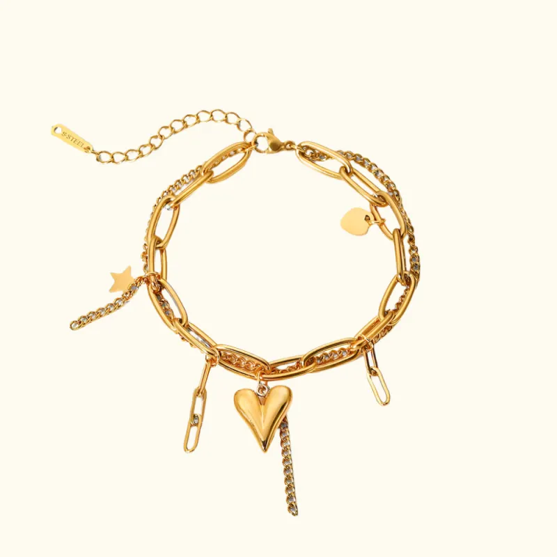 Linked Heart Bracelet sold by Elleexist