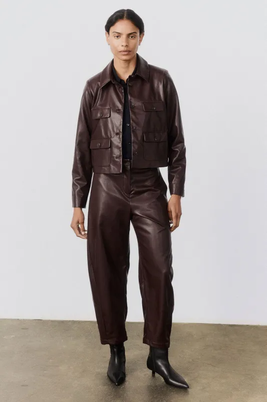 Vegan Leather Button Down Jacket sold by Ruti