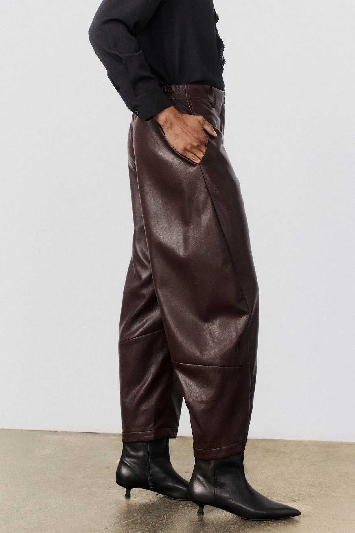 The Vegan Leather Uptown Loose Work Pants sold by Ruti product image thumbnail 5