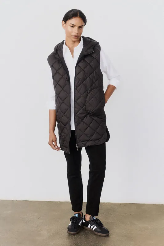 Quilted Down Long Line Vest sold by Ruti