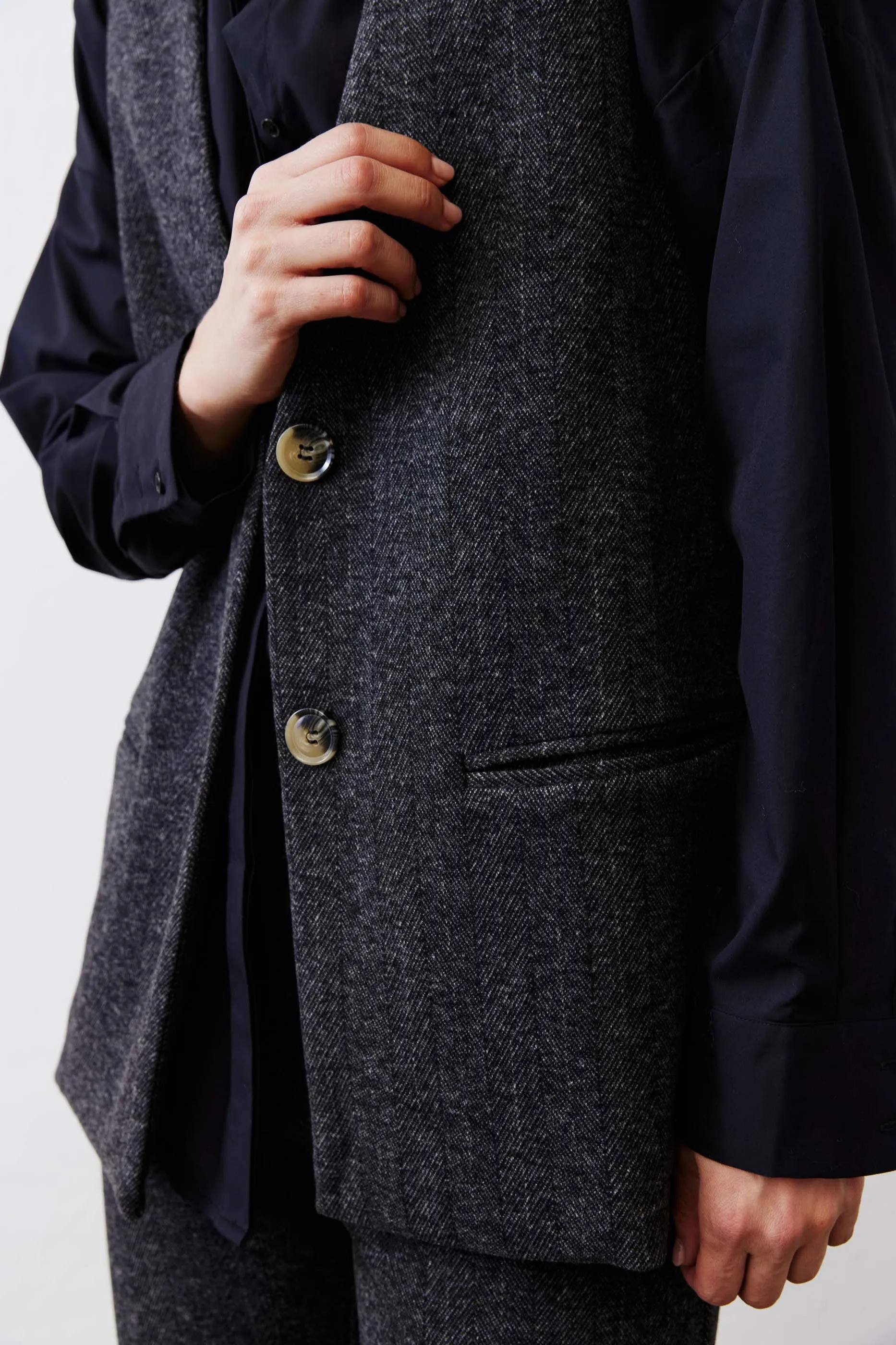 Relaxed Longline Herringbone Vest sold by Ruti product image thumbnail 2