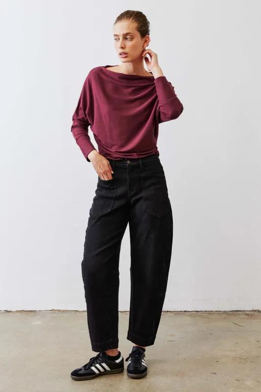 The Day to Day Ribbed Dolman Top sold by Ruti