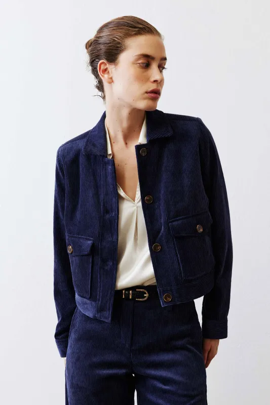 The Cropped Corduroy Chore Jacket sold by Ruti