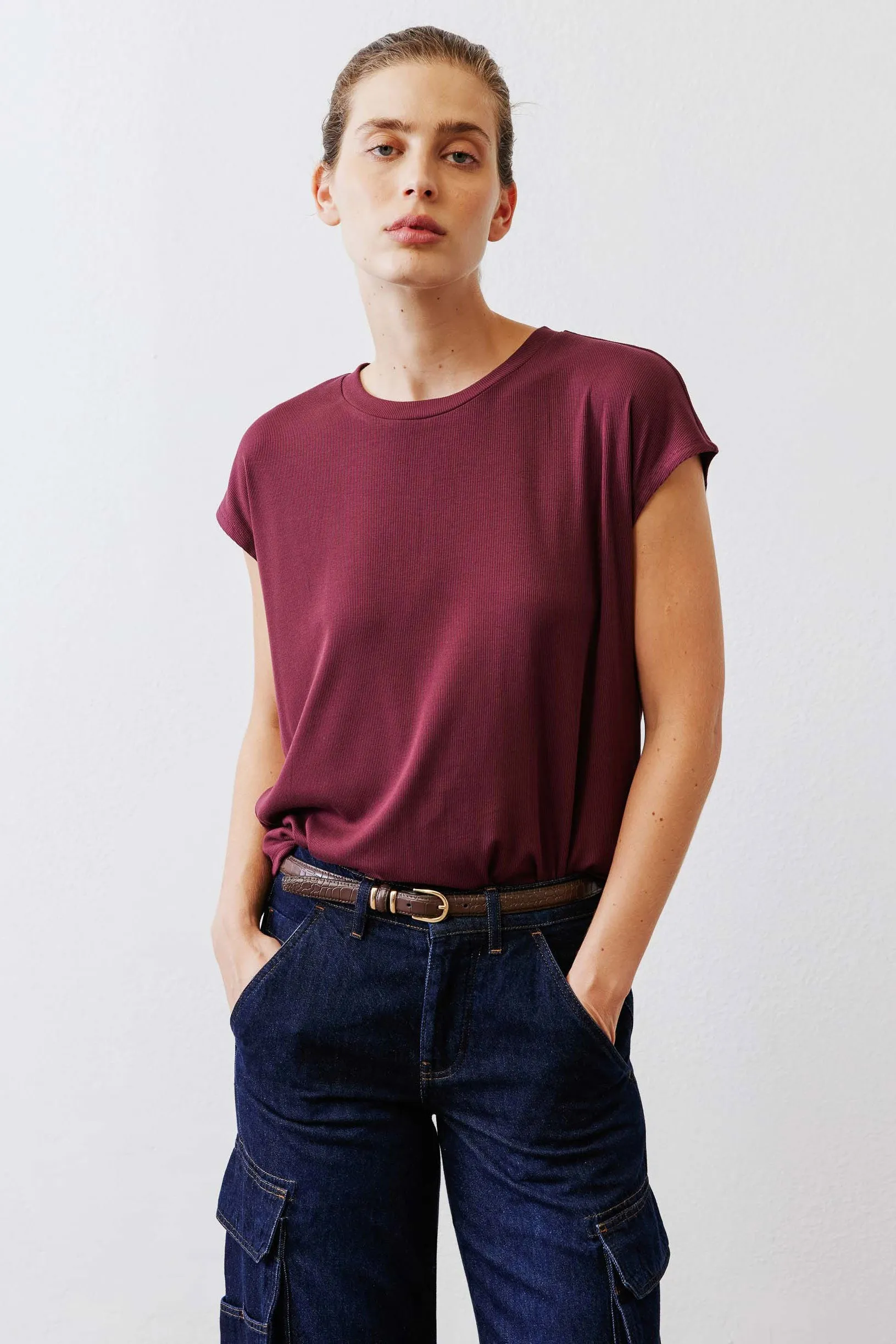 The Ribbed Tuck-In Tee sold by Ruti