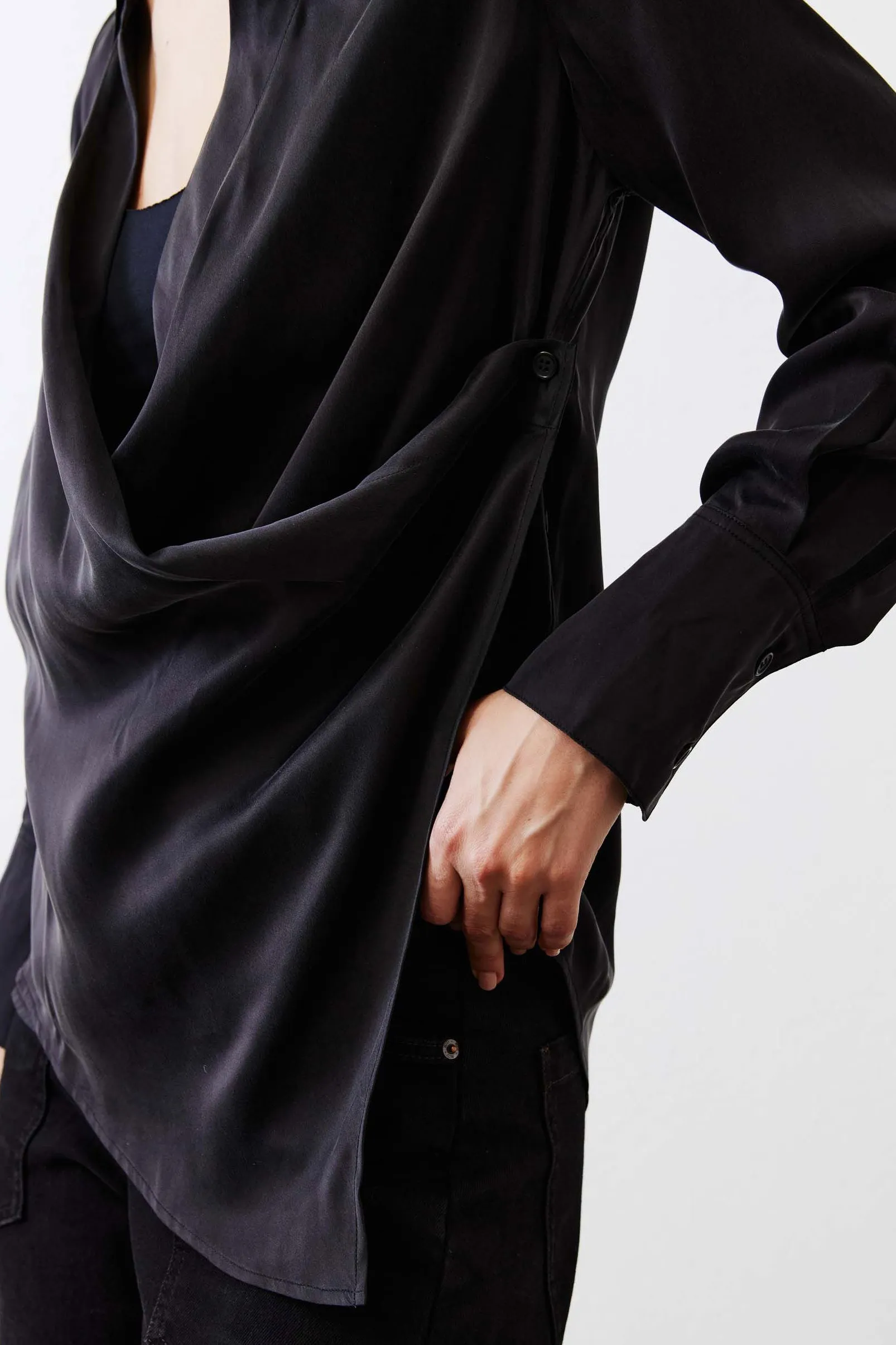 Collared Wrap Washable Silk Blouse sold by Ruti product image thumbnail 4