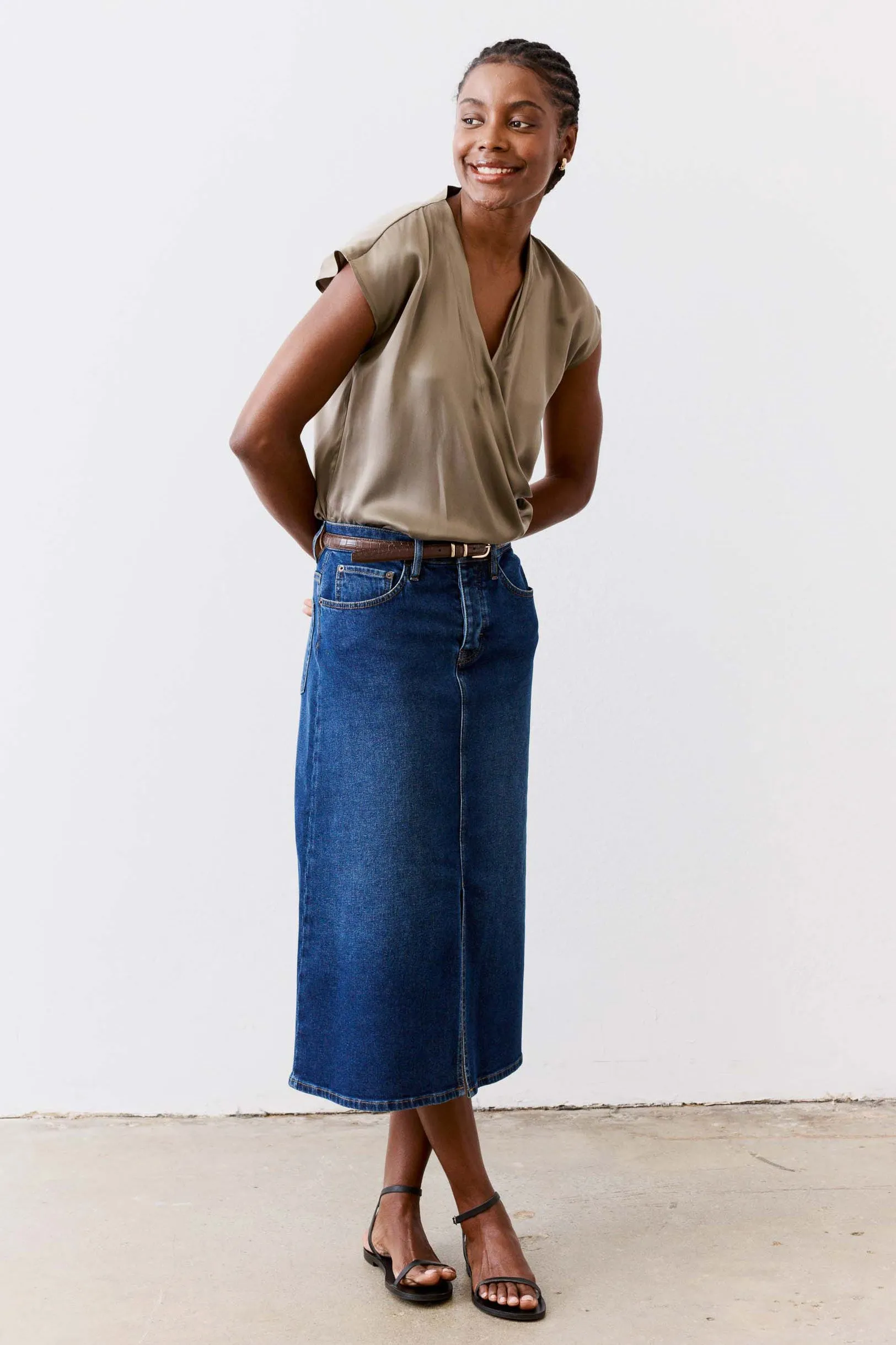 The Iconic Denim Midi Skirt sold by Ruti product image thumbnail 4
