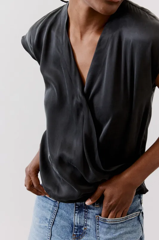 The Wrap Washable Silk Top sold by Ruti