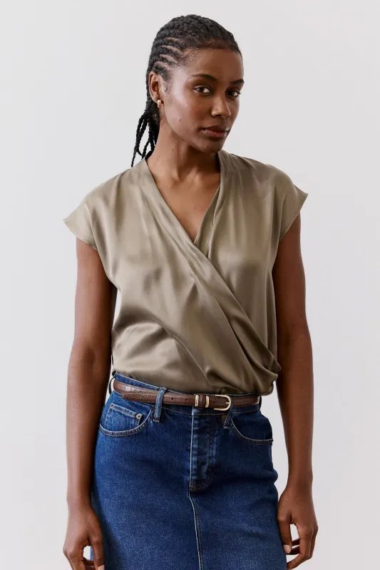The Wrap Washable Silk Top sold by Ruti