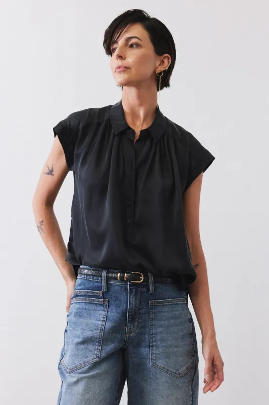 The Nonchalant Oversized Silk Blouse sold by Ruti